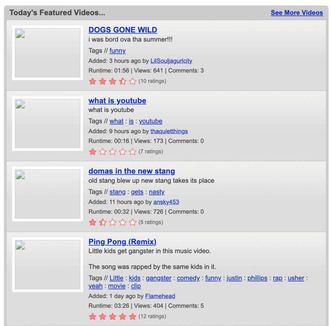 YouTube in 2005